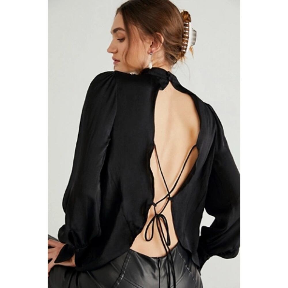 NWT Free People Fiona Backless Top in Black - Picture 3 of 9